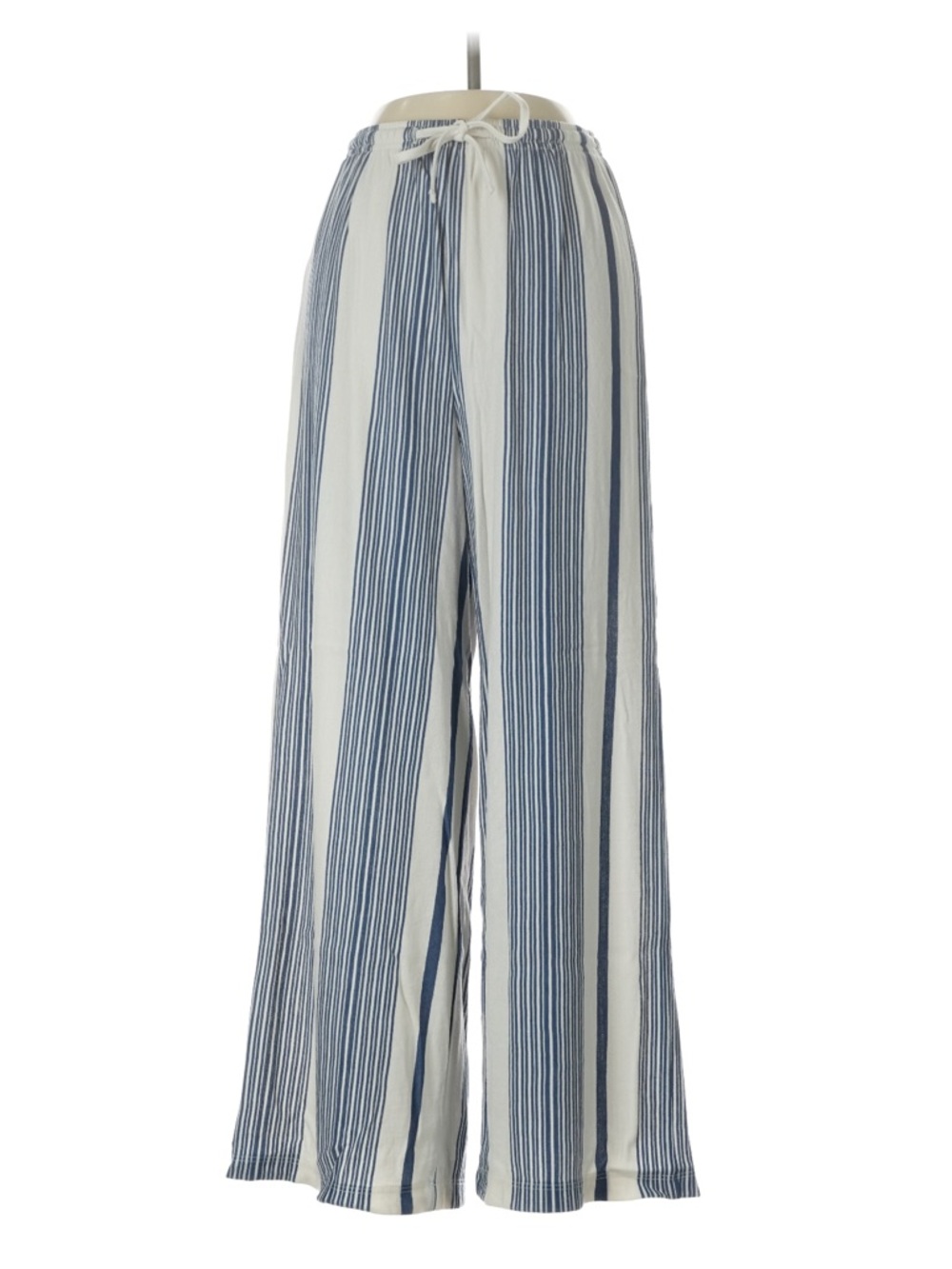 H&M Blue & White Vertical-Stripe Wide-Leg Pants